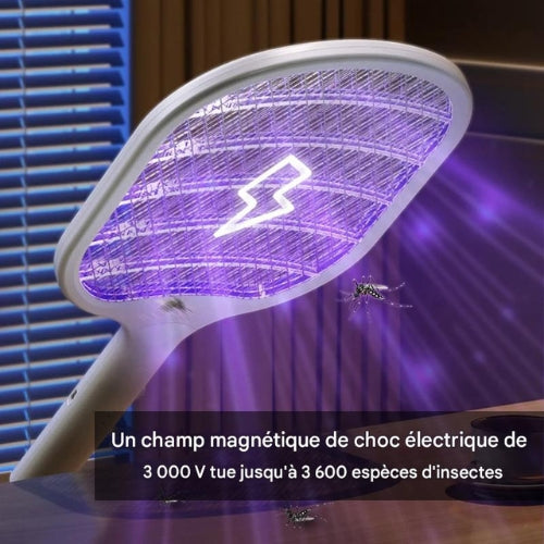 MosquiGuard™– Raquette & Lampe Anti-Moustiques Électrique Rechargeable